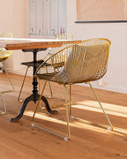 Set of 2 Dining Chairs AURORA Metal Gold