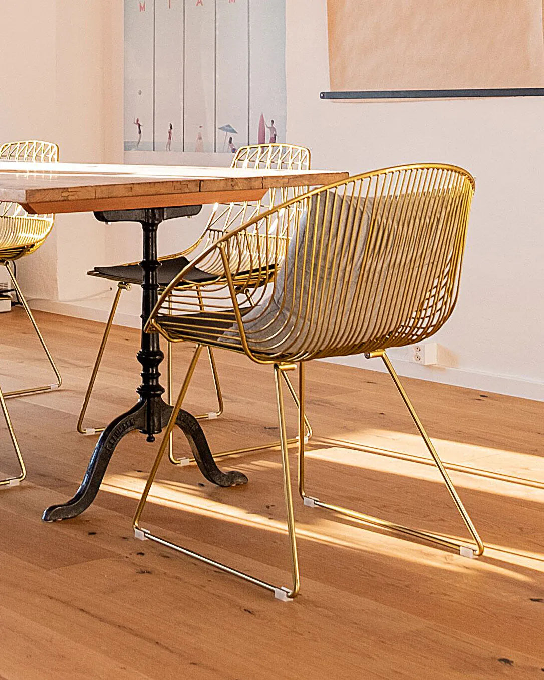 Set of 2 Dining Chairs AURORA Metal Gold