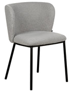 Set of 2 Dining Chairs MINA Boucle Grey