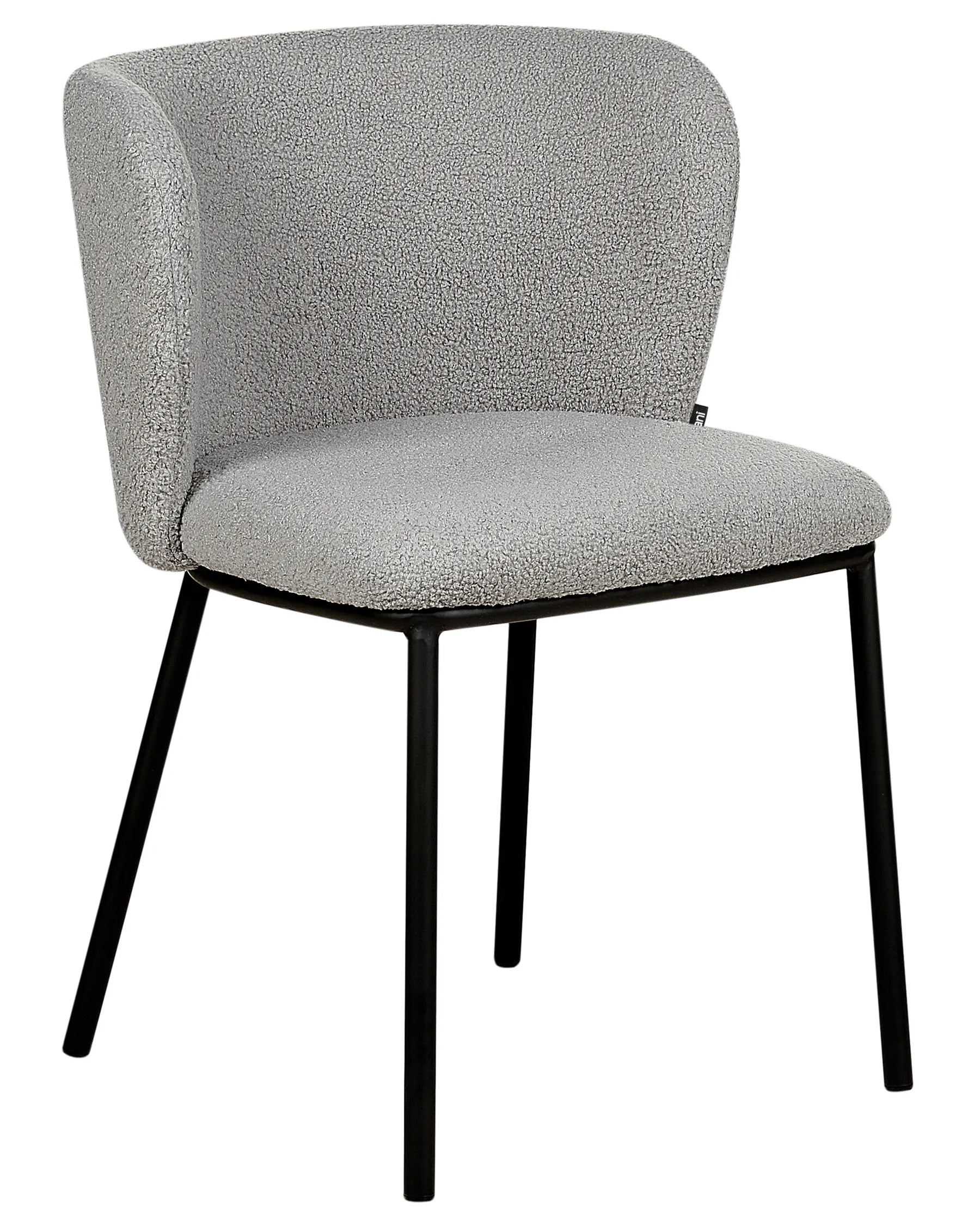 Set of 2 Dining Chairs MINA Boucle Grey
