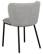 Set of 2 Dining Chairs MINA Boucle Grey
