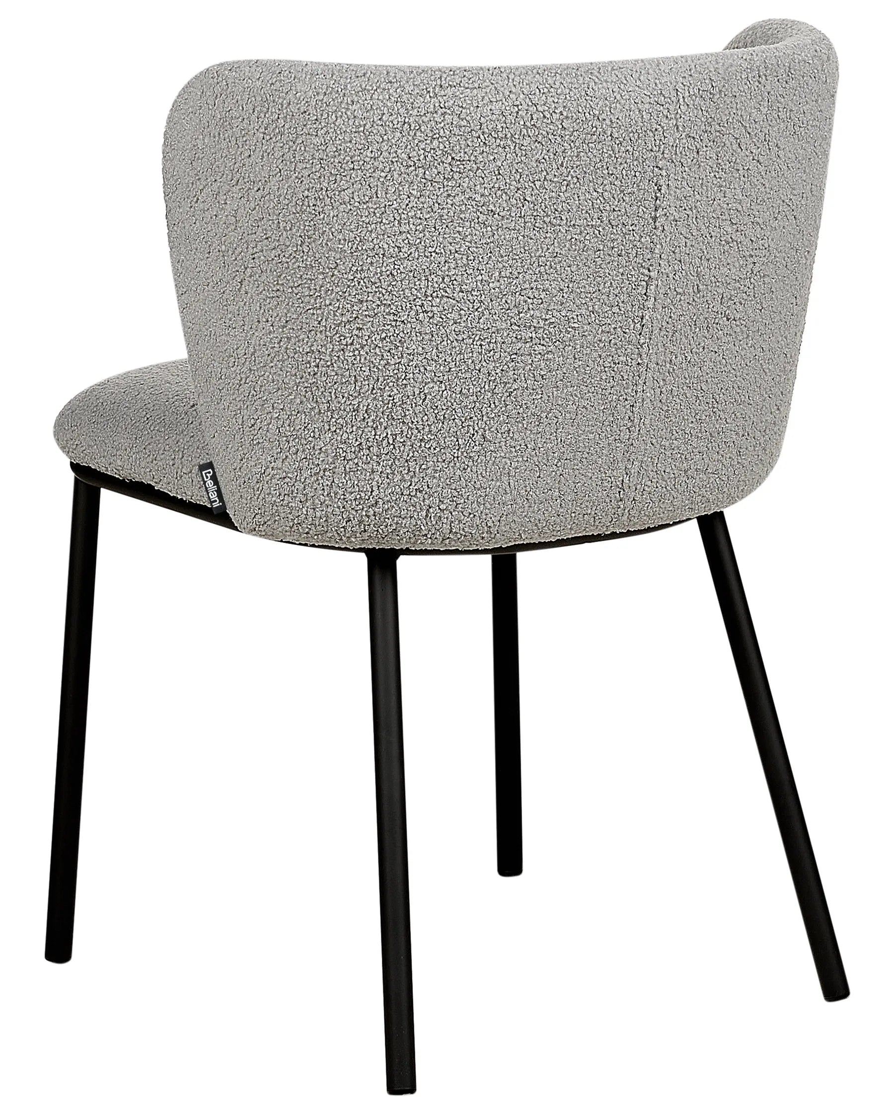 Set of 2 Dining Chairs MINA Boucle Grey