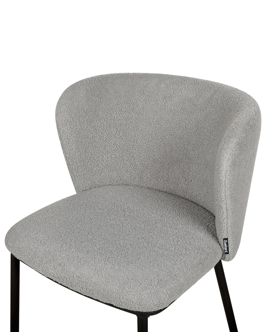 Set of 2 Dining Chairs MINA Boucle Grey