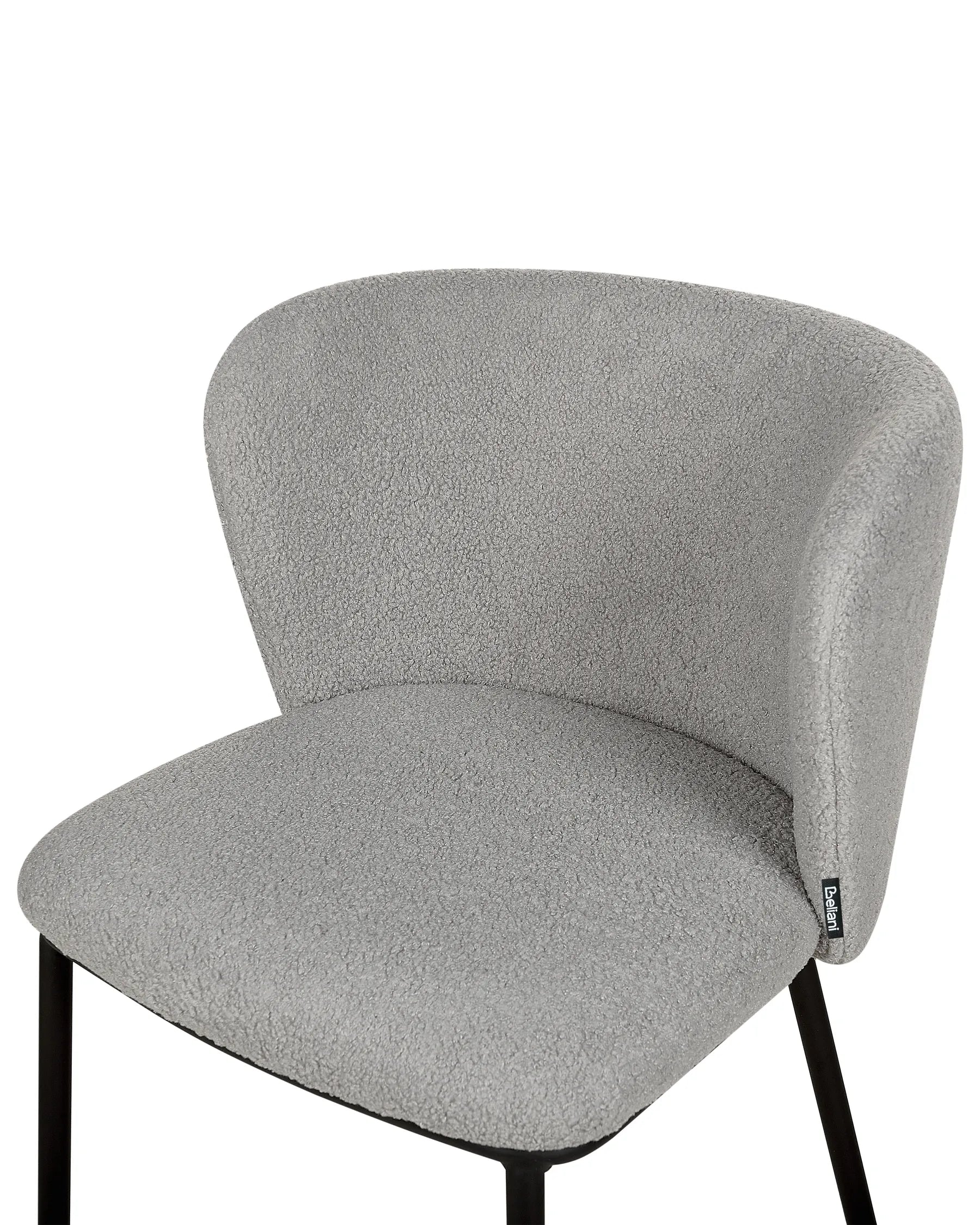 Set of 2 Dining Chairs MINA Boucle Grey