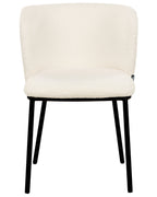 Set of 2 Dining Chairs MINA Boucle Off-White