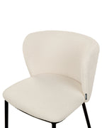 Set of 2 Dining Chairs MINA Boucle Off-White