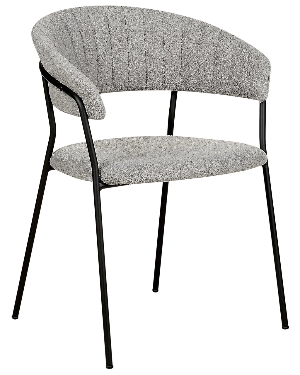 Set of 2 Dining Chairs MARIPOSA Boucle Grey