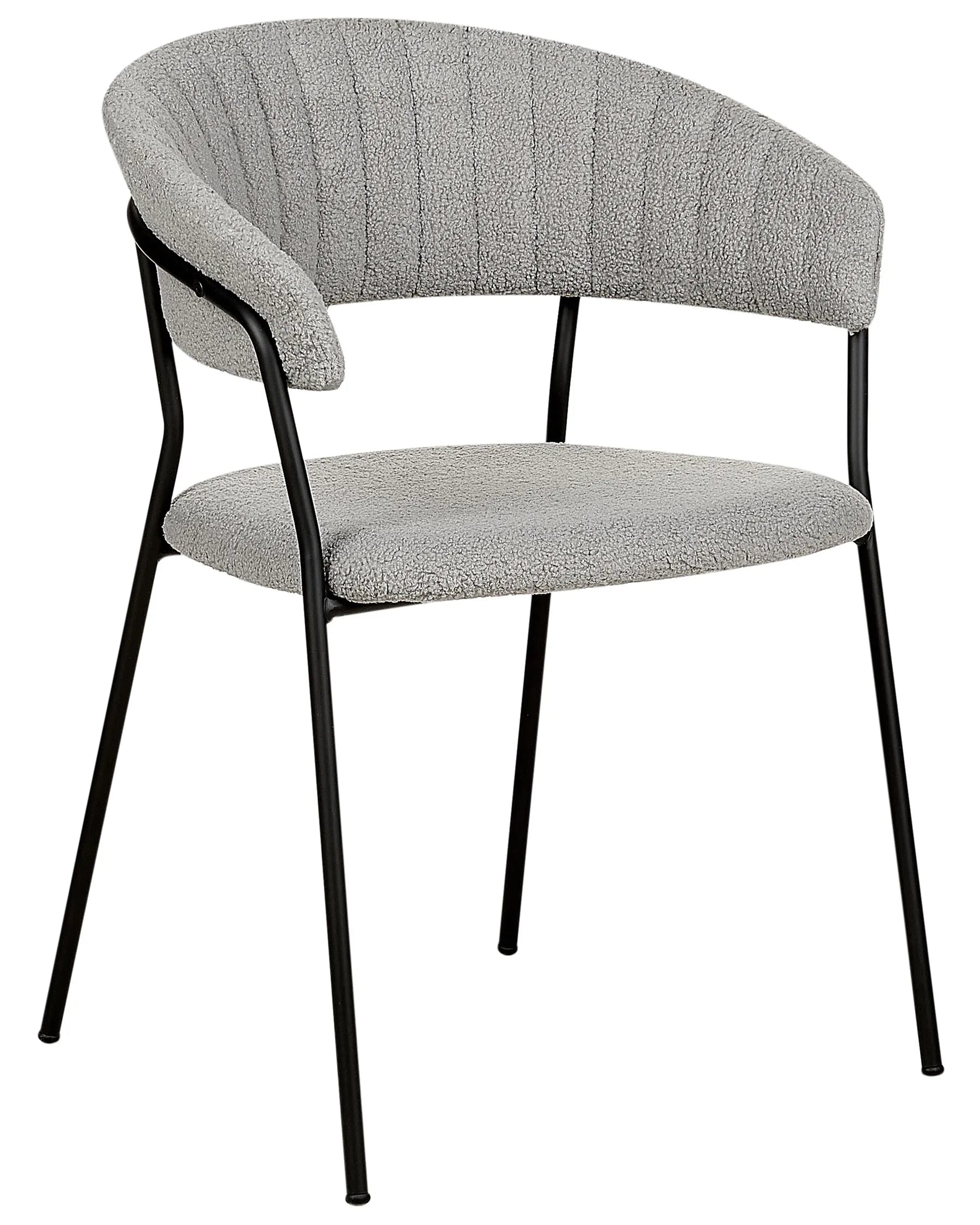 Set of 2 Dining Chairs MARIPOSA Boucle Grey