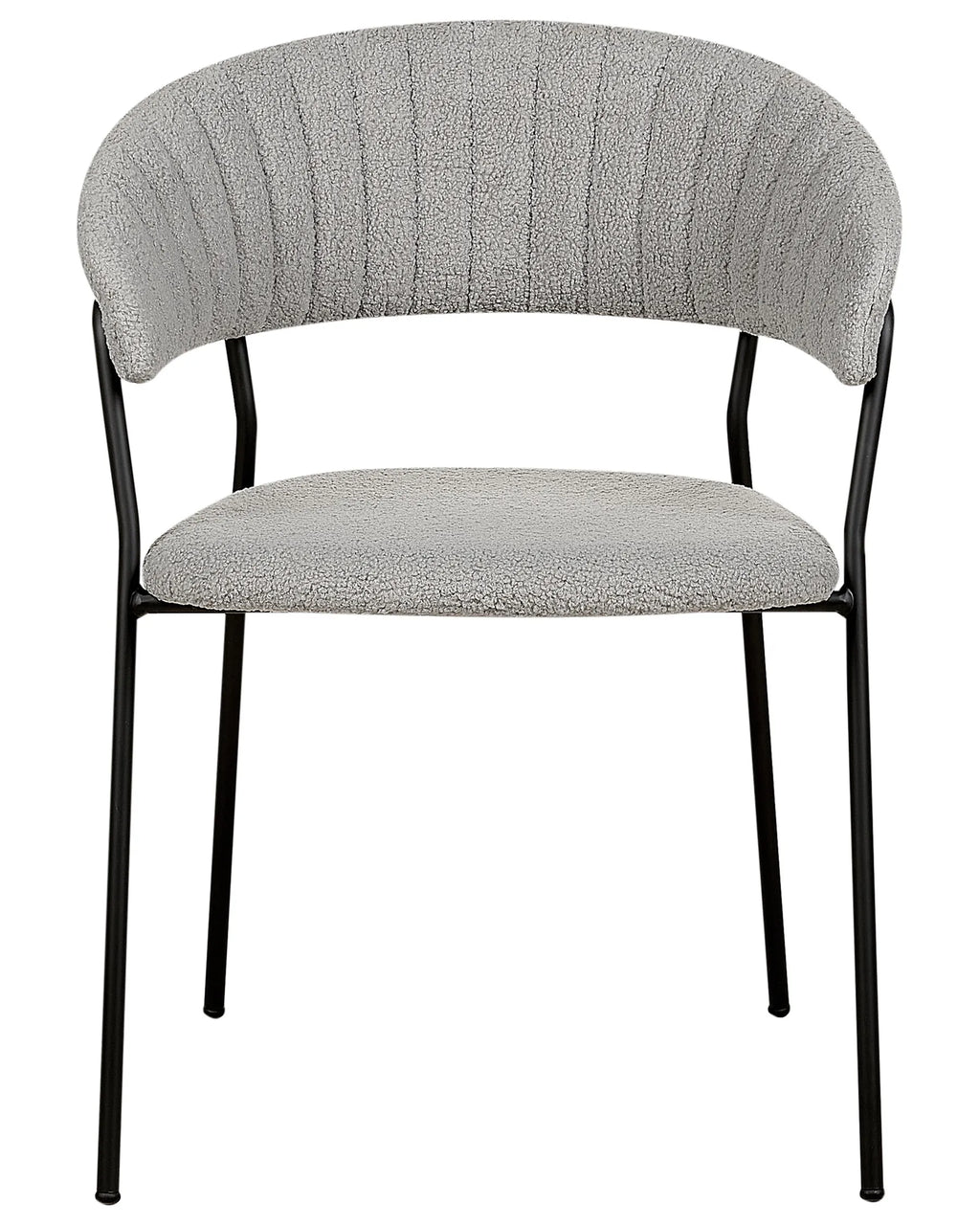 Set of 2 Dining Chairs MARIPOSA Boucle Grey
