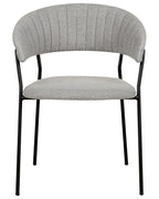 Set of 2 Dining Chairs MARIPOSA Boucle Grey