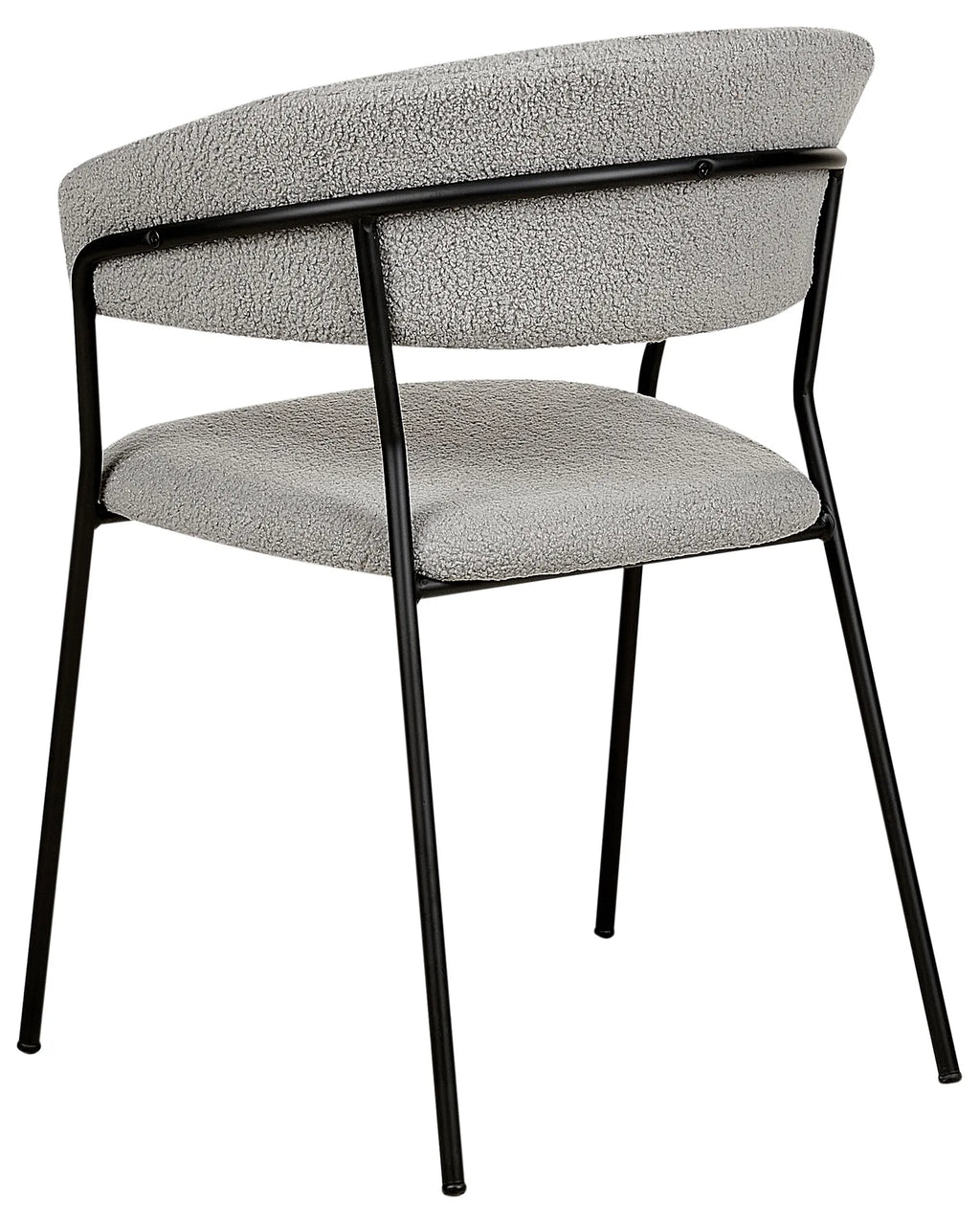 Set of 2 Dining Chairs MARIPOSA Boucle Grey