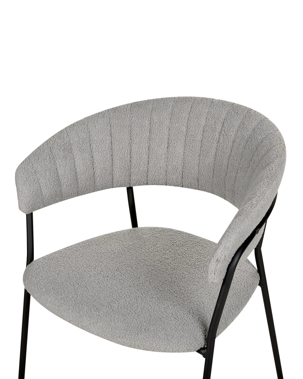 Set of 2 Dining Chairs MARIPOSA Boucle Grey