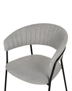 Set of 2 Dining Chairs MARIPOSA Boucle Grey
