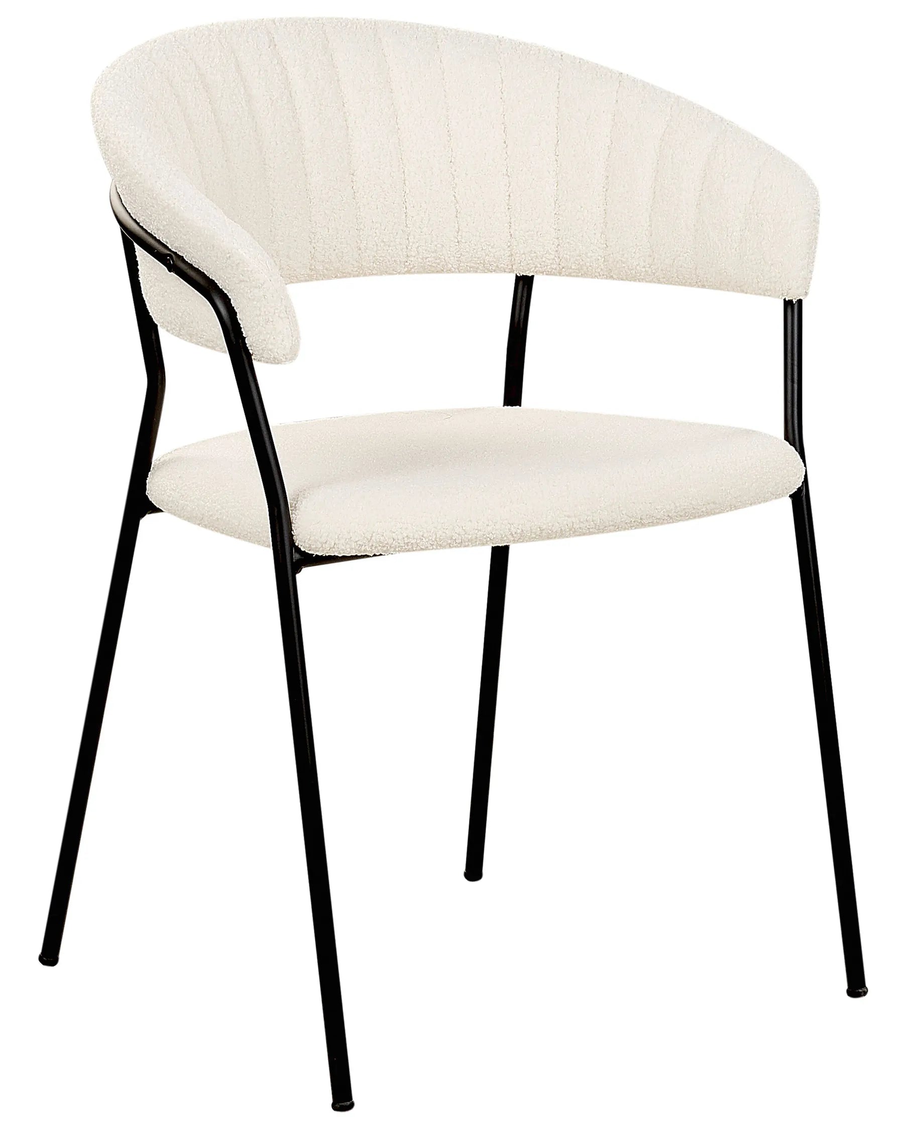 Set of 2 Dining Chairs MARIPOSA Boucle Off-White
