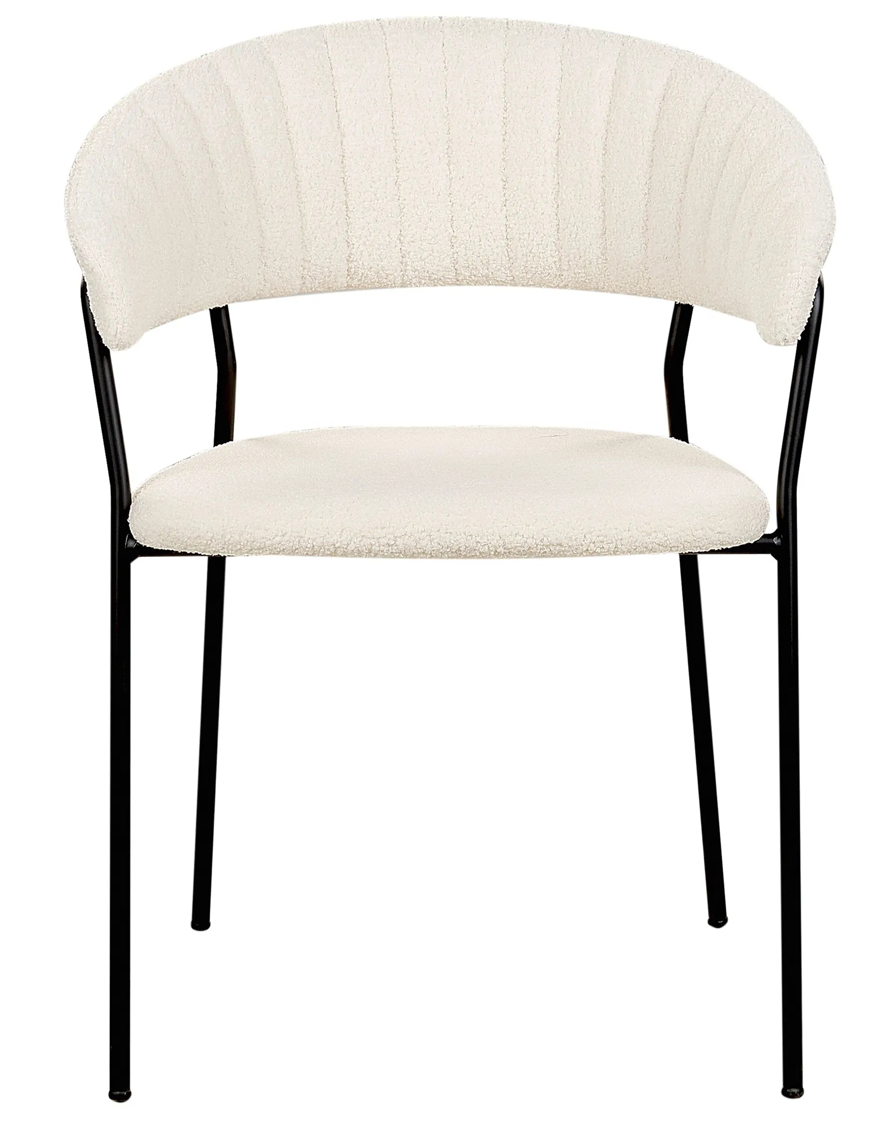Set of 2 Dining Chairs MARIPOSA Boucle Off-White