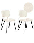 Set of 2 Dining Chairs NELKO Boucle Off-White