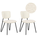 Set of 2 Dining Chairs NELKO Boucle Off-White