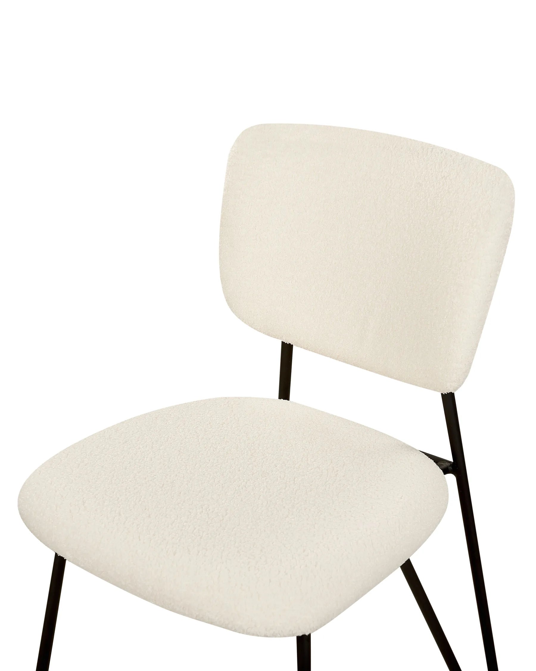 Set of 2 Dining Chairs NELKO Boucle Off-White