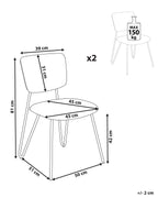 Set of 2 Dining Chairs NELKO Boucle Light Green