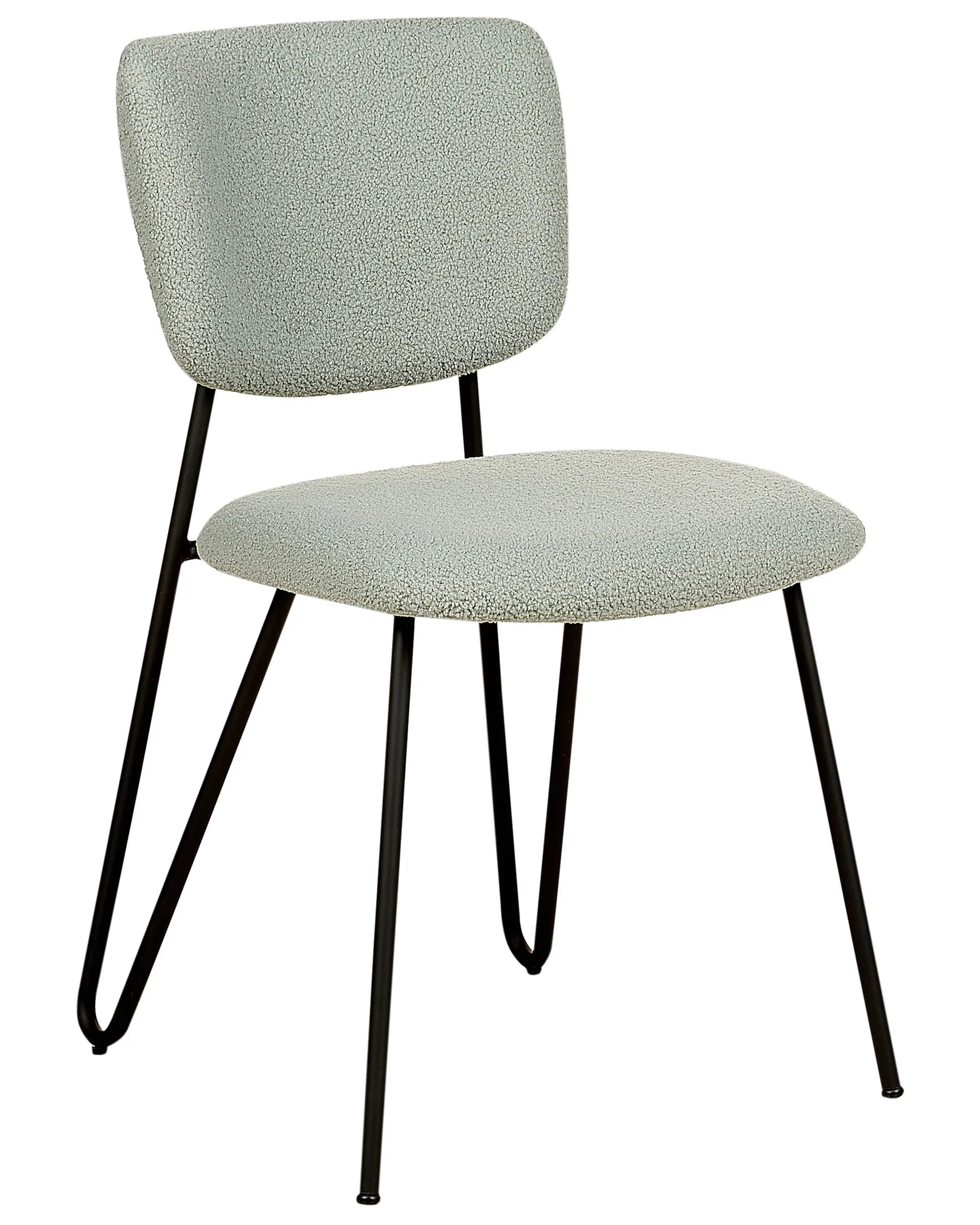 Set of 2 Dining Chairs NELKO Boucle Light Green