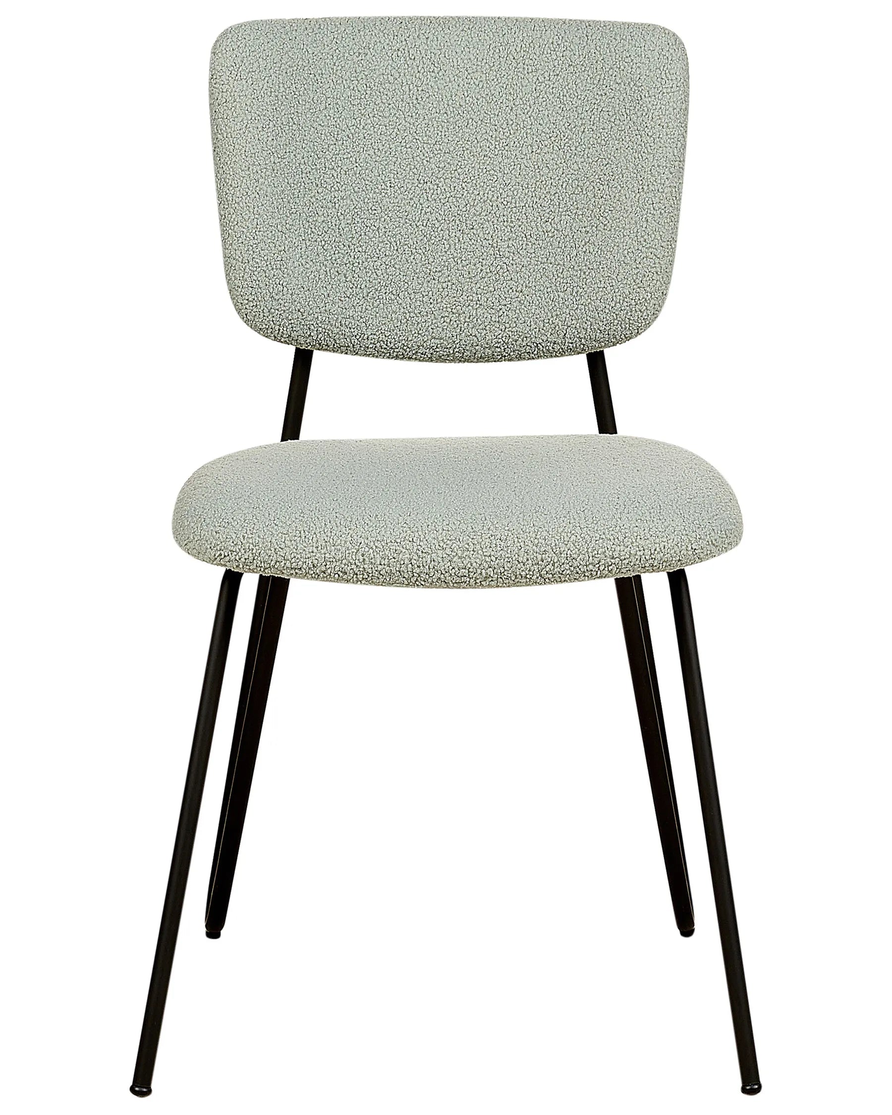 Set of 2 Dining Chairs NELKO Boucle Light Green