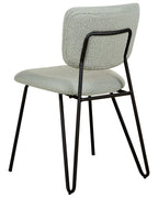 Set of 2 Dining Chairs NELKO Boucle Light Green