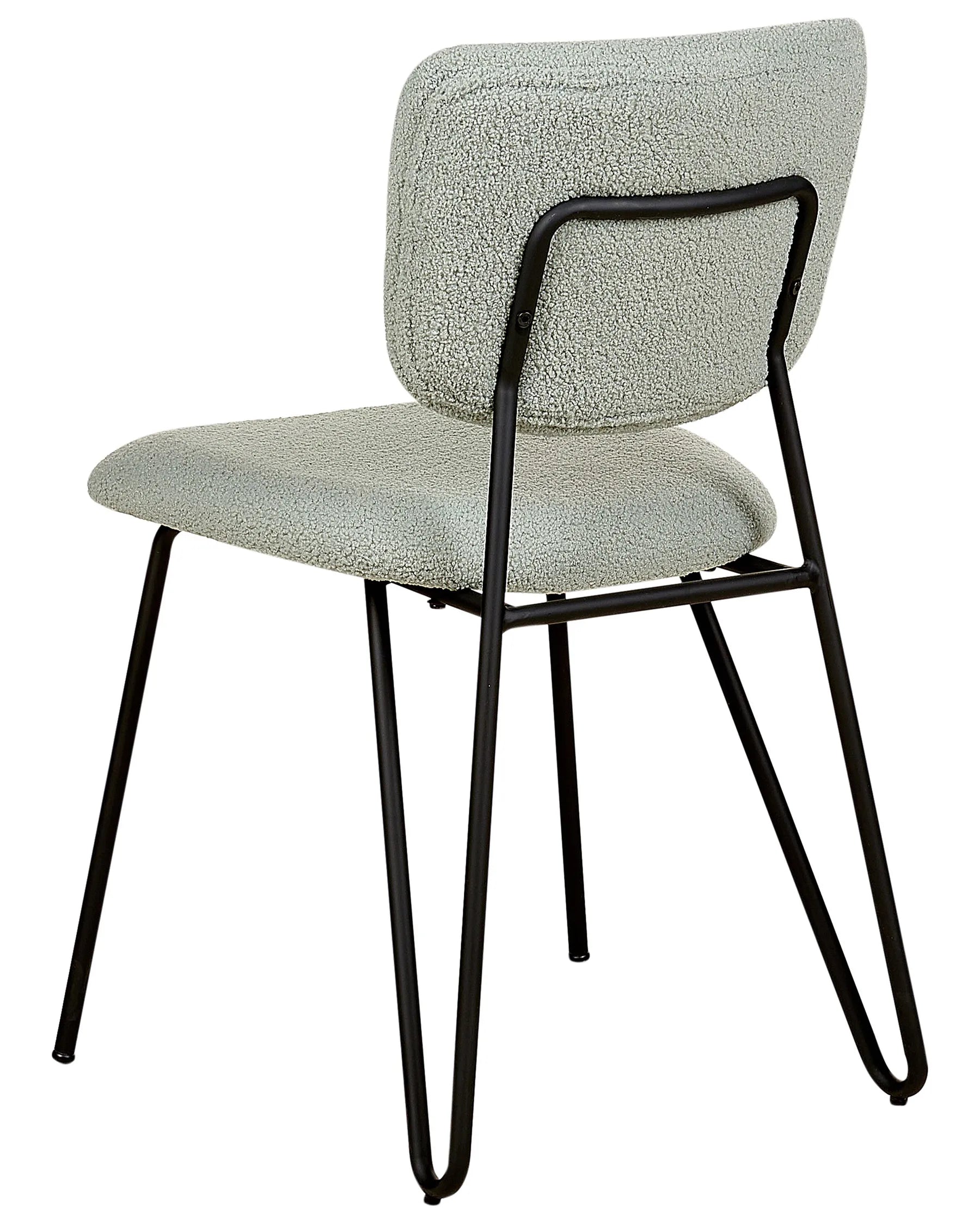 Set of 2 Dining Chairs NELKO Boucle Light Green