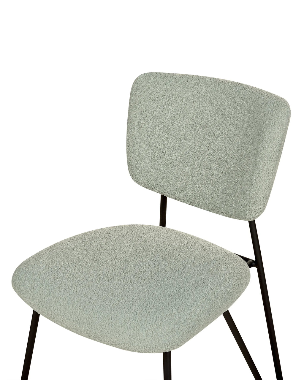 Set of 2 Dining Chairs NELKO Boucle Light Green