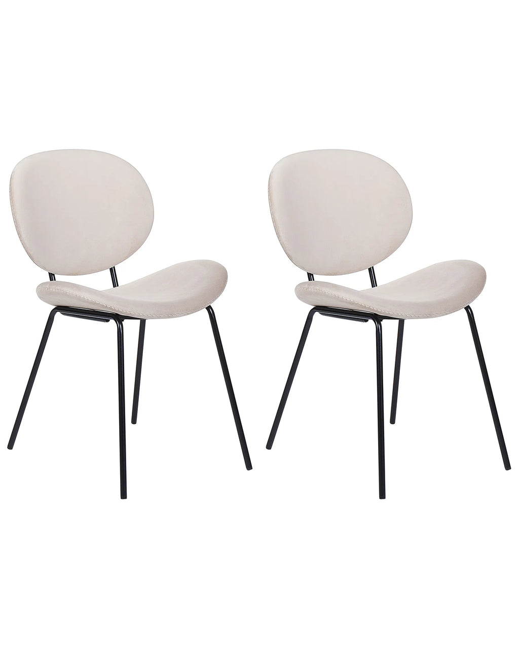 Set of 2 Dining Chairs LUANA Velvet Light Beige