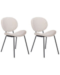 Set of 2 Dining Chairs LUANA Velvet Light Beige
