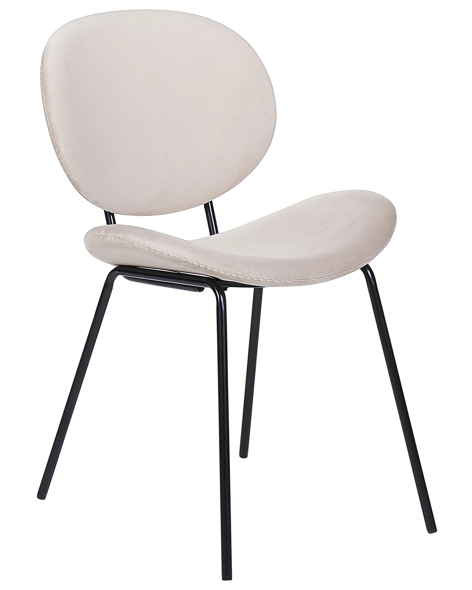 Set of 2 Dining Chairs LUANA Velvet Light Beige
