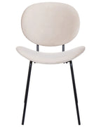 Set of 2 Dining Chairs LUANA Velvet Light Beige