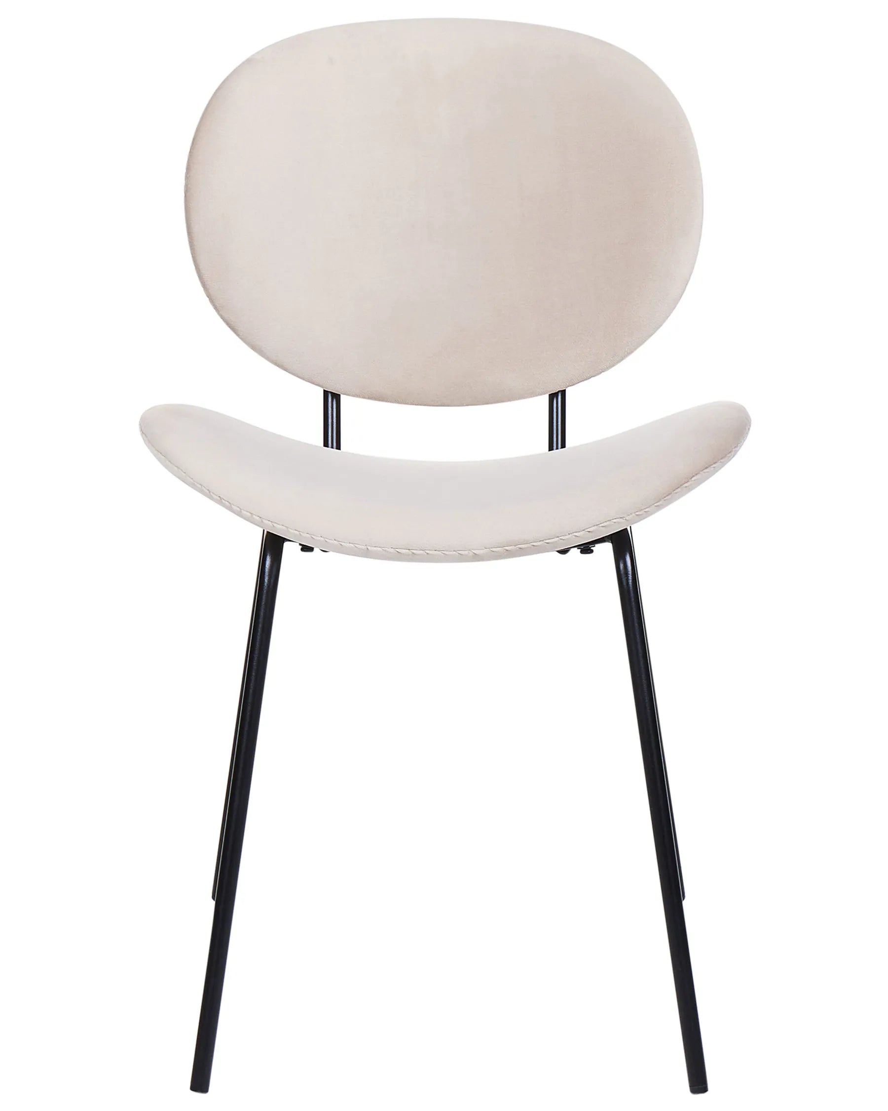 Set of 2 Dining Chairs LUANA Velvet Light Beige