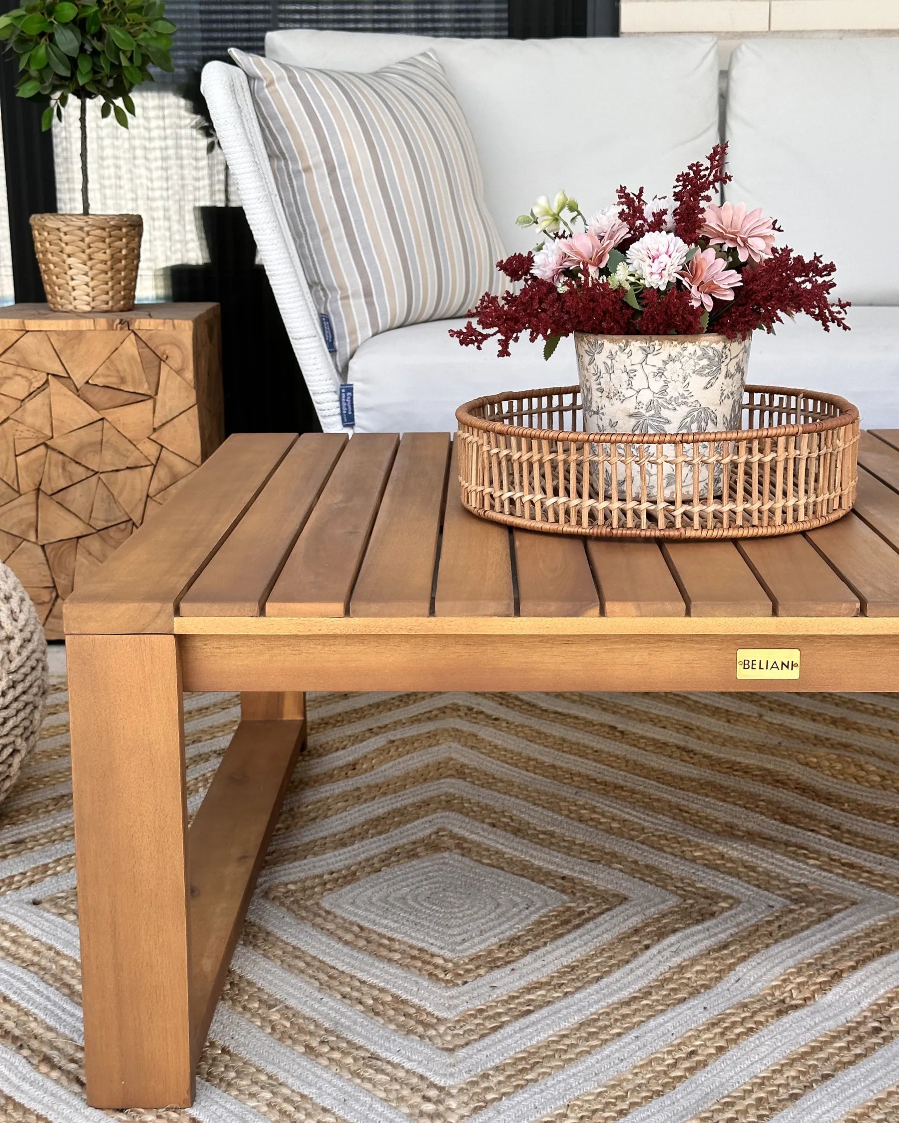 Side Table NELSON Teak Wood Brown