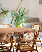 Set of 4 Dining Chairs Folding TRENTOR Bamboo Natural
