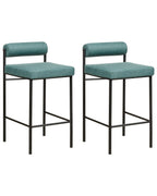 Set of 2 Bar Chairs AMAYA Teal
