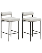 Set of 2 Bar Chairs AMAYA Light Grey