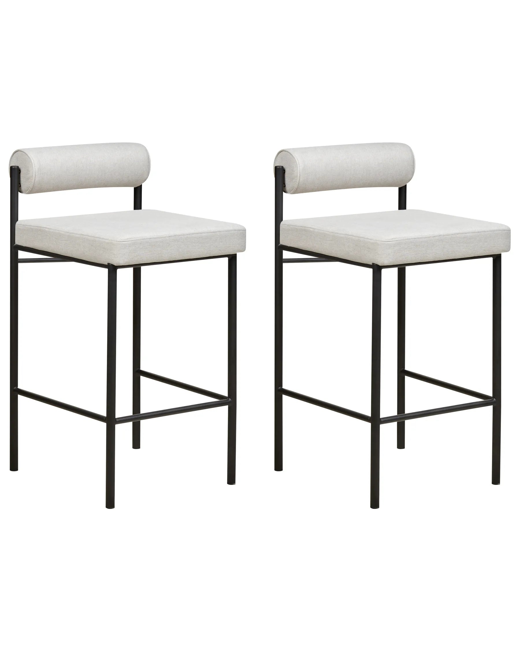 Set of 2 Bar Chairs AMAYA Light Grey