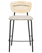 Set of 2 Bar Chairs MAYETTA Rattan Light Beige