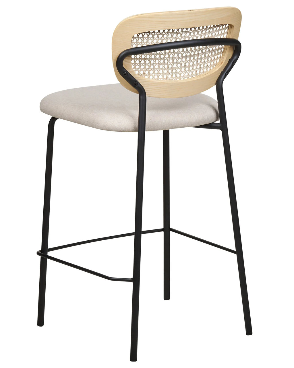 Set of 2 Bar Chairs MAYETTA Rattan Light Beige