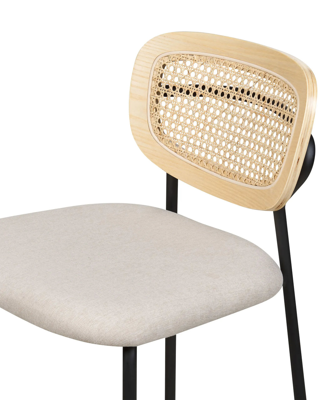 Set of 2 Bar Chairs MAYETTA Rattan Light Beige