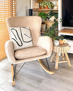 Rocking Chair ELLAN Velvet Beige