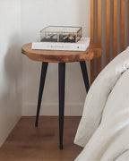 Side Table DETAH Teak Wood Dark Brown