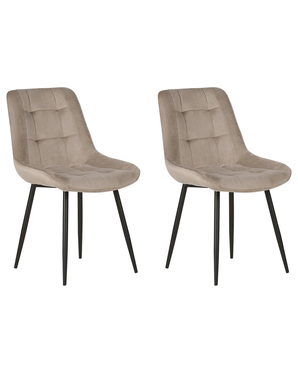 Set of 2 Dining Chairs MELROSE Velvet Taupe