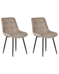 Set of 2 Dining Chairs MELROSE Velvet Taupe