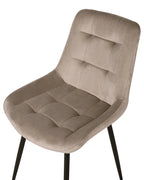 Set of 2 Dining Chairs MELROSE Velvet Taupe