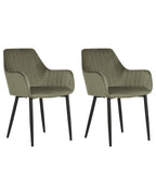 Set of 2 Dining Chairs WELLSTON Velvet Olive Green