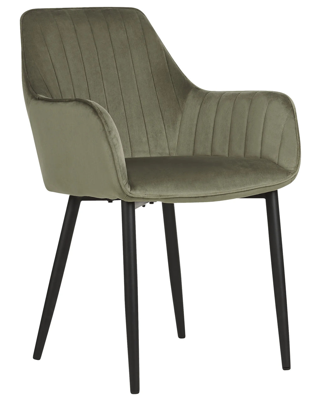 Set of 2 Dining Chairs WELLSTON Velvet Olive Green