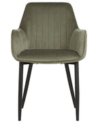 Set of 2 Dining Chairs WELLSTON Velvet Olive Green