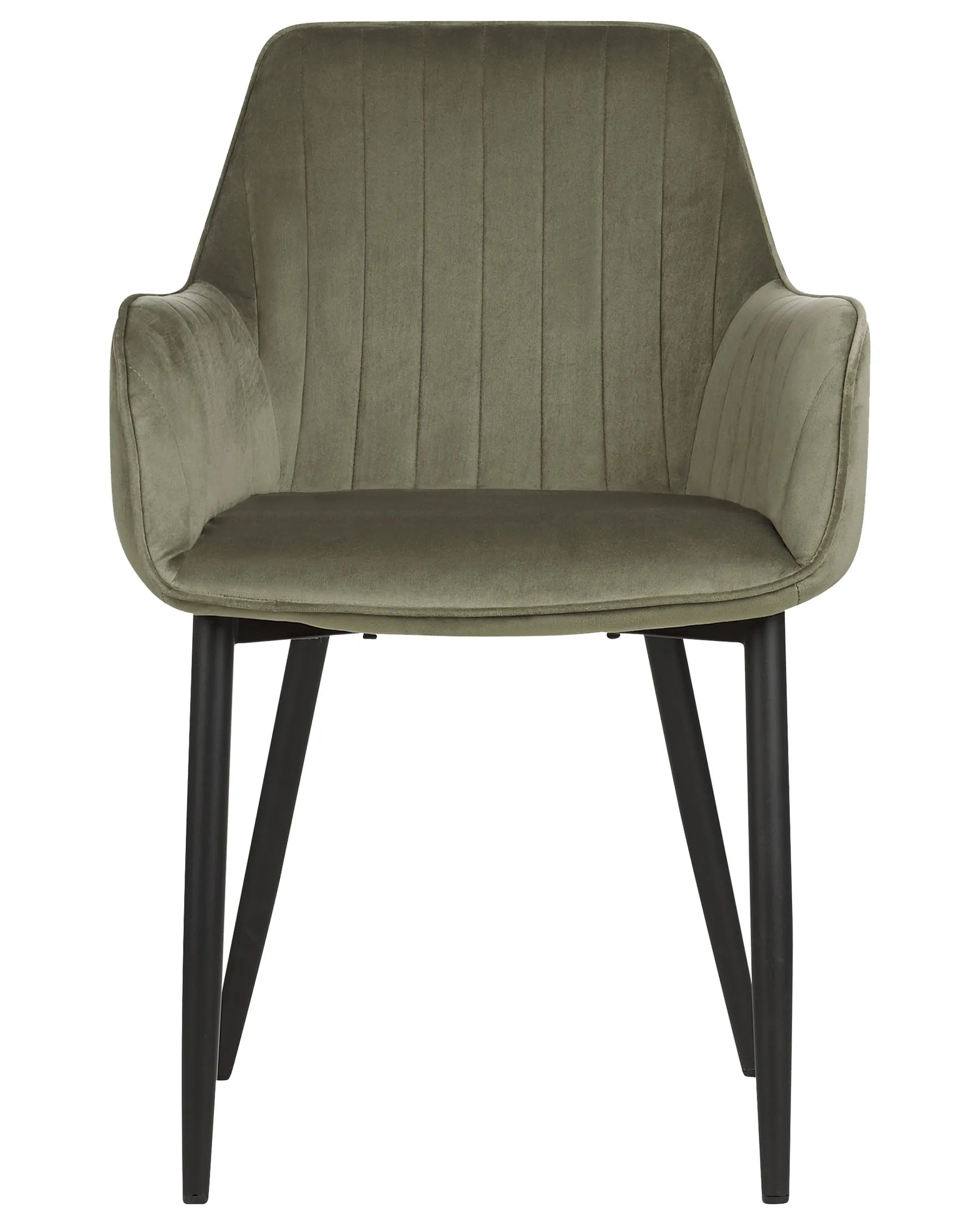 Set of 2 Dining Chairs WELLSTON Velvet Olive Green